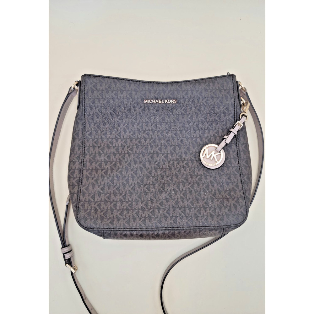 Michael Kors Jet Set East West Large Crossbody Bag Brown Monogram Canvas Purse - Picture 3 of 9
